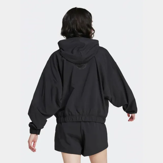 【adidas 愛迪達】外套 女款 運動連帽外套 W BLUV Q2 JKT 黑 IS4321