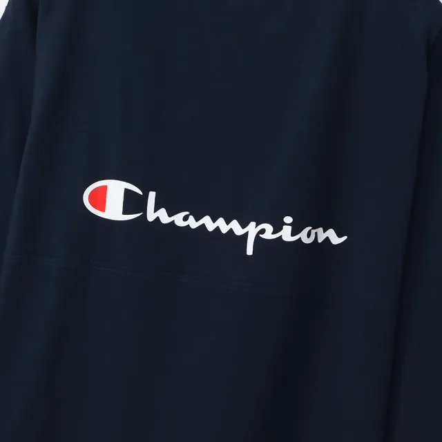 【Champion】官方直營-休閒款純棉LOGO連身裙-女(深藍色)