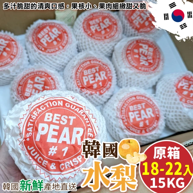 WANG 蔬果 韓國水梨巨無霸18-22入x1箱(15kg/箱_原裝箱)