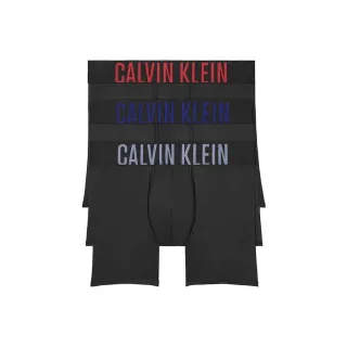 【Calvin Klein 凱文克萊】CK男生貼身長版平口四角內褲  超細纖維柔滑柔軟 Boxer(3件組盒裝 美國進口)