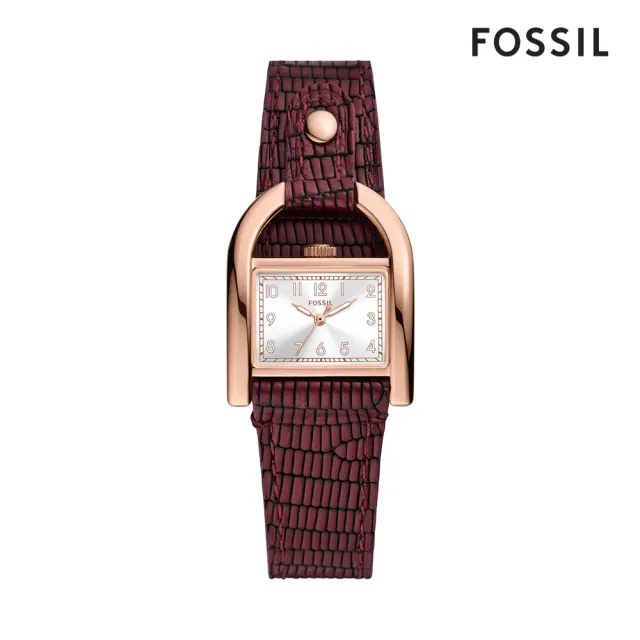 【FOSSIL 官方旗艦館】Harwell 系列馬鞍女錶 皮革錶帶指針手錶 28MM(多色可選)