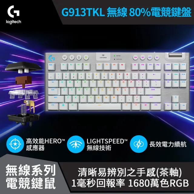 Logitech G】G913 TKL 無線80%機械式電競鍵盤- momo購物網- 好評推薦