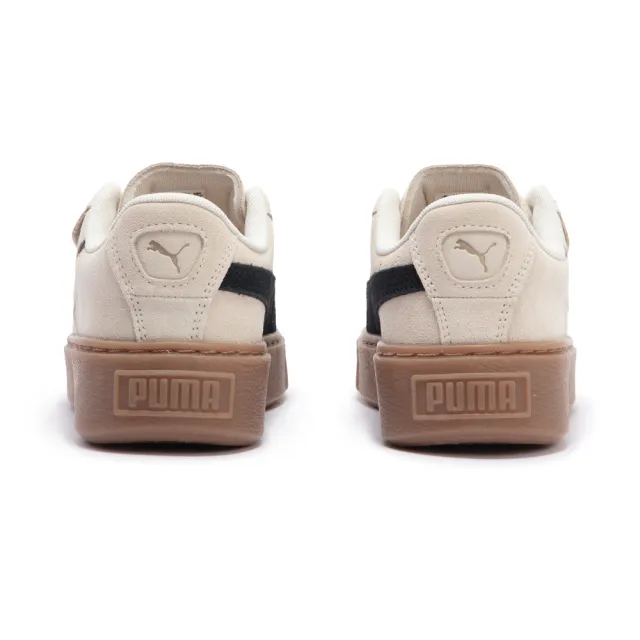 【PUMA】休閒鞋 運動鞋 女鞋 Suede Platform Cutout Wns 卡其色 米白(39723302)