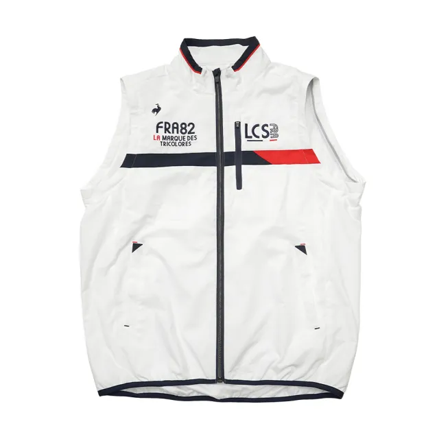 【LE COQ SPORTIF 公雞】高爾夫系列 男款白色運動風2WAY機能彈性夾克外套 QGT6J600