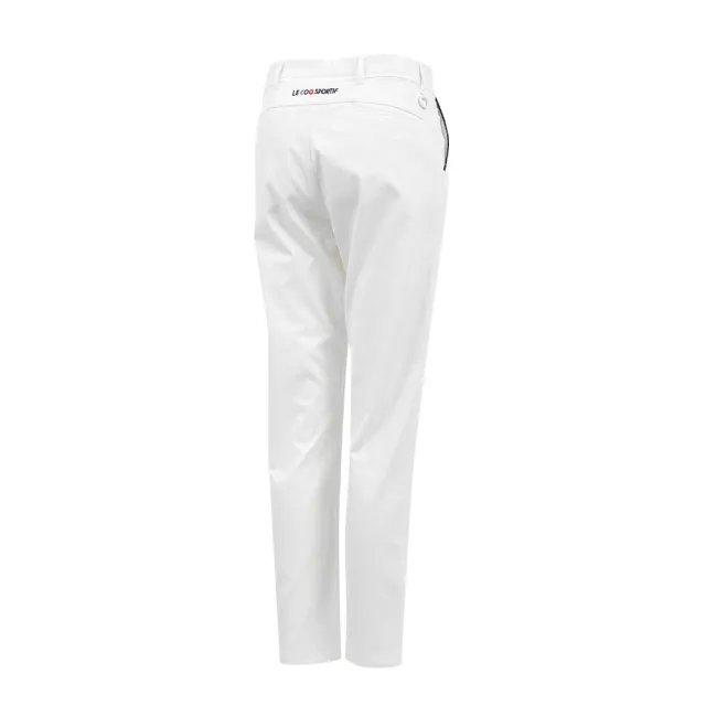 【LE COQ SPORTIF 公雞】高爾夫系列 女款白色彈性減壓機能九分長褲 QLT8J802