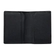 【MONTBLANC 萬寶龍】皮革帆布對折4卡卡夾名片夾-黑(送原廠提袋)