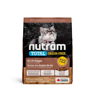 【Nutram 紐頓】T22無穀全能系列-火雞+雞肉挑嘴全齡貓 5.4kg(貓飼料 貓乾糧)