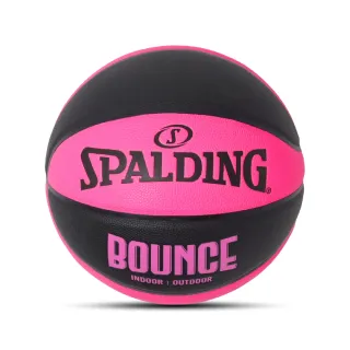 【SPALDING】籃球 Bounce 黑 粉 合成皮革 室內 室外 7號球 斯伯丁(SPB91006)