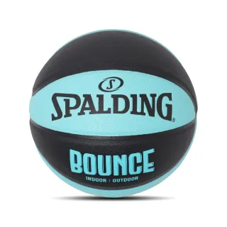 【SPALDING】籃球 Bounce 黑 藍綠 合成皮革 室內 室外 7號球 斯伯丁(SPB91007)