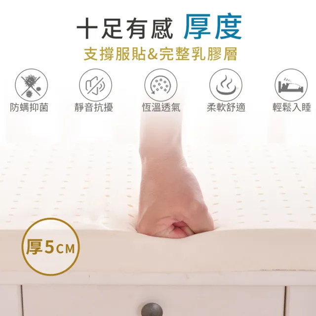 【LooCa】石墨烯+5cm厚乳膠硬式獨立筒床墊(雙人5尺-送石墨烯四季被+記憶枕)