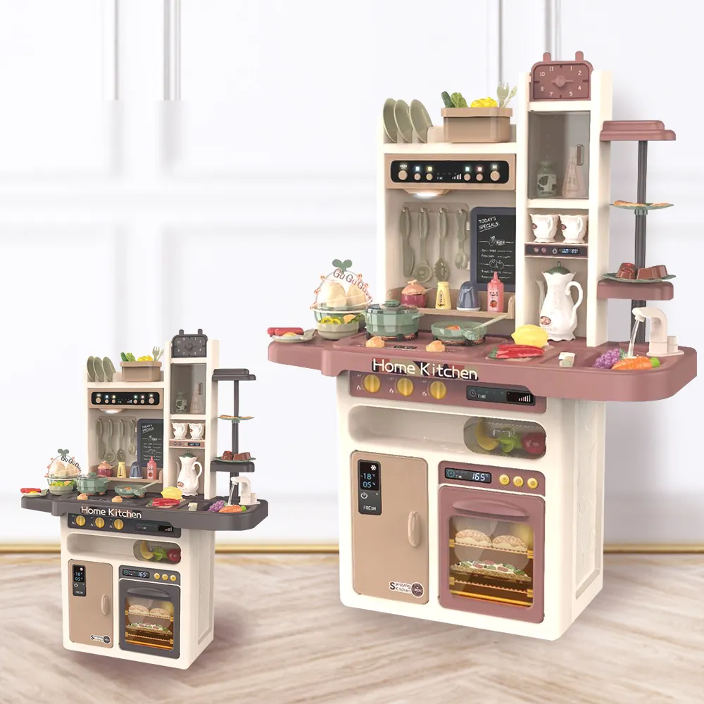 【i-smart】豪華加大款噴霧廚房玩具觸控聲光廚台(65件組)
