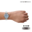 【EMPORIO ARMANI 官方直營】Gianni T-bar 綺麗夢境環鑽女錶 銀色不鏽鋼錶帶手錶 32MM AR11594