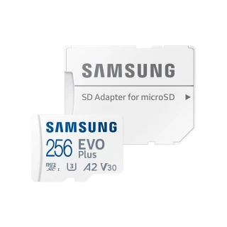 2入組【SAMSUNG 三星】EVO Plus microSDXC U3 A2 V30 256GB記憶卡 公司貨(4K/手機/平板/GoPro/空拍機/運動