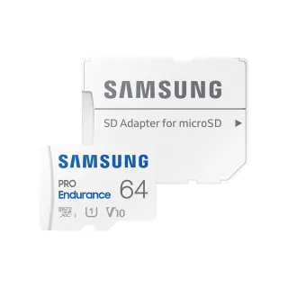 2入組【SAMSUNG 三星】PRO Endurance microSDXC U1 V10 64GB 高耐用記憶卡 公司貨(寶寶/寵物/監控/行車紀錄