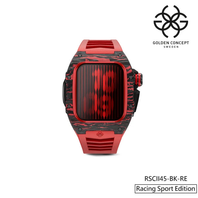 Golden Concept Apple Watch 45mm 保護殼 黑色鈦合金錶殼/紅色橡膠錶帶(RSCII45-BK-RE)