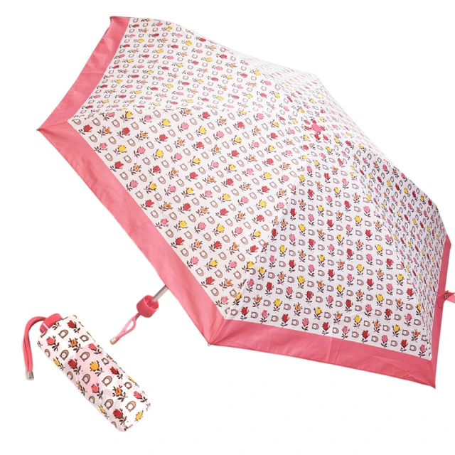 COACHCOACH 花朵輕量型折疊晴雨傘-粉色