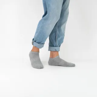 【WARX】經典素色船型襪-麻灰(除臭襪/機能襪/足弓防護)