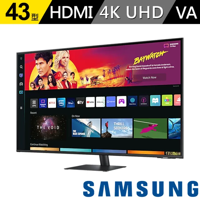 【SAMSUNG 三星】S43BM700UC M7 43型 VA 4K 60Hz  智慧聯網螢幕(HDR10/TypeC 65W充電/內建喇叭)