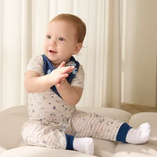 【奇哥官方旗艦】Chic a Bon 嬰幼童裝 太空探險飛鼠嬰兒長褲-天絲棉橫紋單面布(3-36個月)