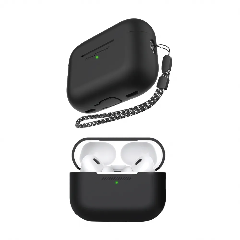 【AHAStyle】AirPods Pro 2代 矽膠保護殼 連體式防摔保護套(附防丟掛繩)