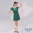 【ELLE ACTIVE】女款 簡約修身配色連身洋裝-綠色(EA24M2W2601#45)