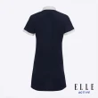 【ELLE ACTIVE】女款 簡約修身配色連身洋裝-深藍色(EA24M2W2601#39)