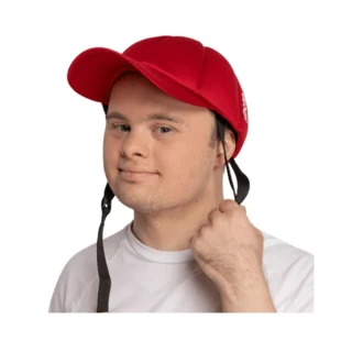 【海夫健康生活館】Ribcap 簡約時尚 360° 軟式防撞帽 棒球帽 熱情紅(S-M/頭圍53-58cm)