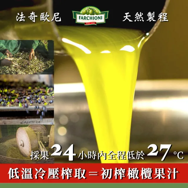 【法奇歐尼】經典特級冷壓初榨橄欖油1000ml(大綠瓶X3)