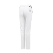 【LE COQ SPORTIF 公雞】高爾夫系列 女款白色彈性減壓緹花鬆緊機能長褲 QLT8J800