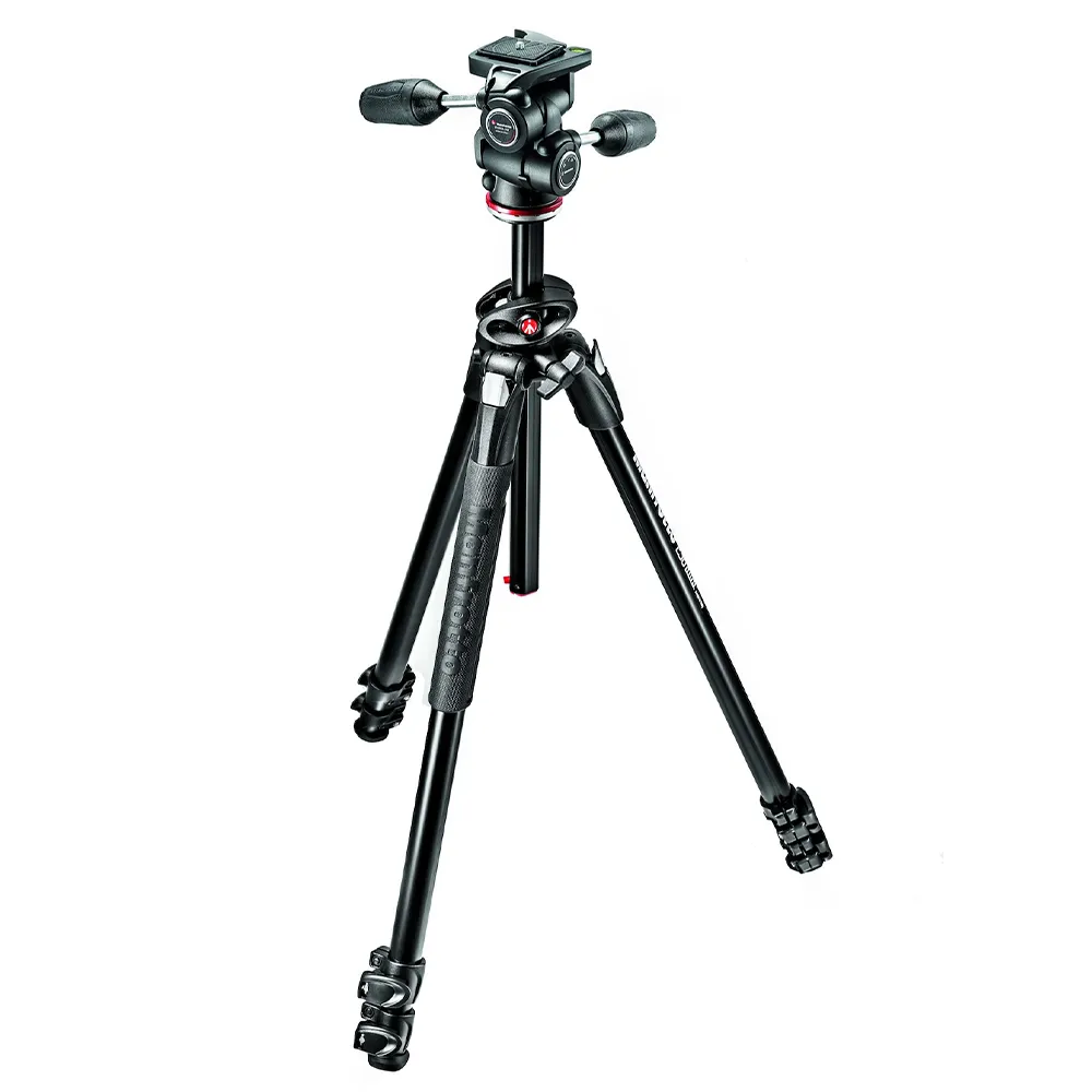 【Manfrotto 曼富圖】290系列套組 豪華三節腳架+三向雲台套組 MK290DUA3-3W(公司貨)