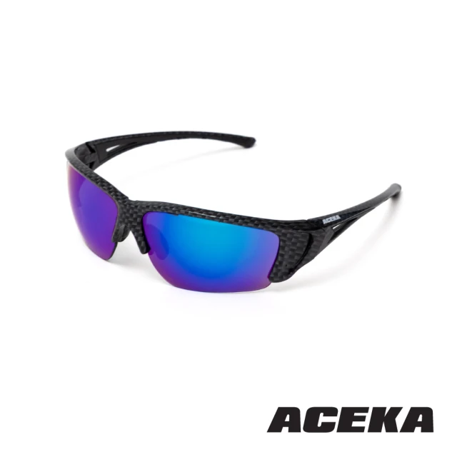 【ACEKA】時尚潮流碳纖紋格運動太陽眼鏡-含三組鏡片(T-Rex 系列)