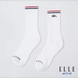 【ELLE ACTIVE】男女適穿 運動休閒中筒襪-白色(EA24M2FS202#90)