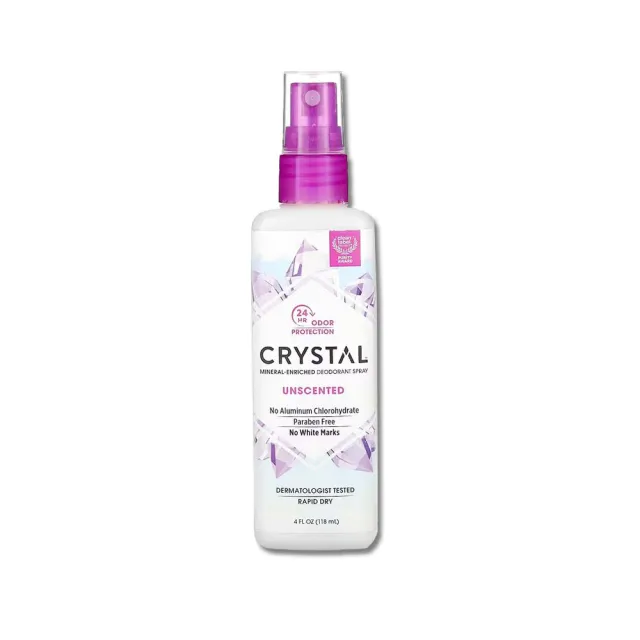 【美國CRYSTAL】長效淨味約24小時全身用礦物淨味除臭噴霧118ml/無香粉紅瓶(去除運動體臭異味體香膏露噴劑)