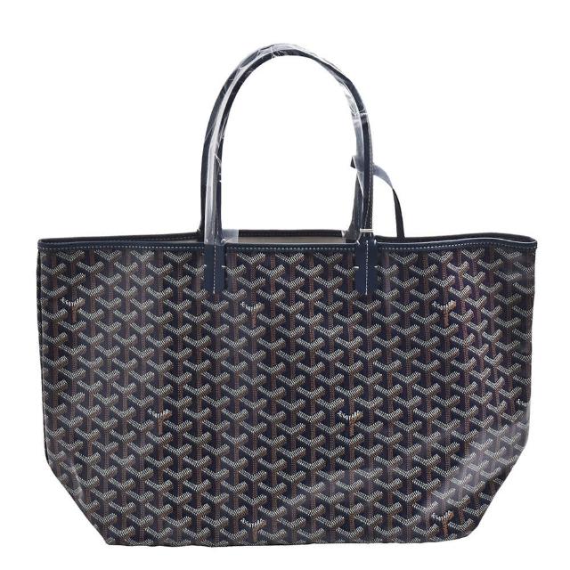 【GOYARD 高雅德】經典St. Louis PM防水帆布LOGO購物包(中-深藍AMALOUIS-PM01-DEEP-BLUE)