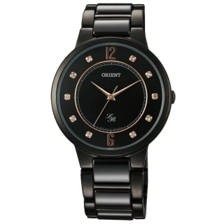 【ORIENT 東方錶】官方授權T2 都會時尚淑女腕錶 鋼帶款 黑色-錶徑36mm(FQC0J001B)
