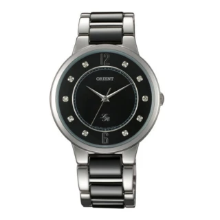 【ORIENT 東方錶】官方授權T2 都會時尚淑女腕錶 鋼帶款 黑色-錶徑36mm(FQC0J005B)