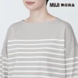 【MUJI 無印良品】女有機棉橫紋船領七分袖T恤(共6色)