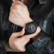 【A|X Armani Exchange】黑色系 三眼計時 深咖啡色皮革 手錶 男錶  42mm(AX1732)