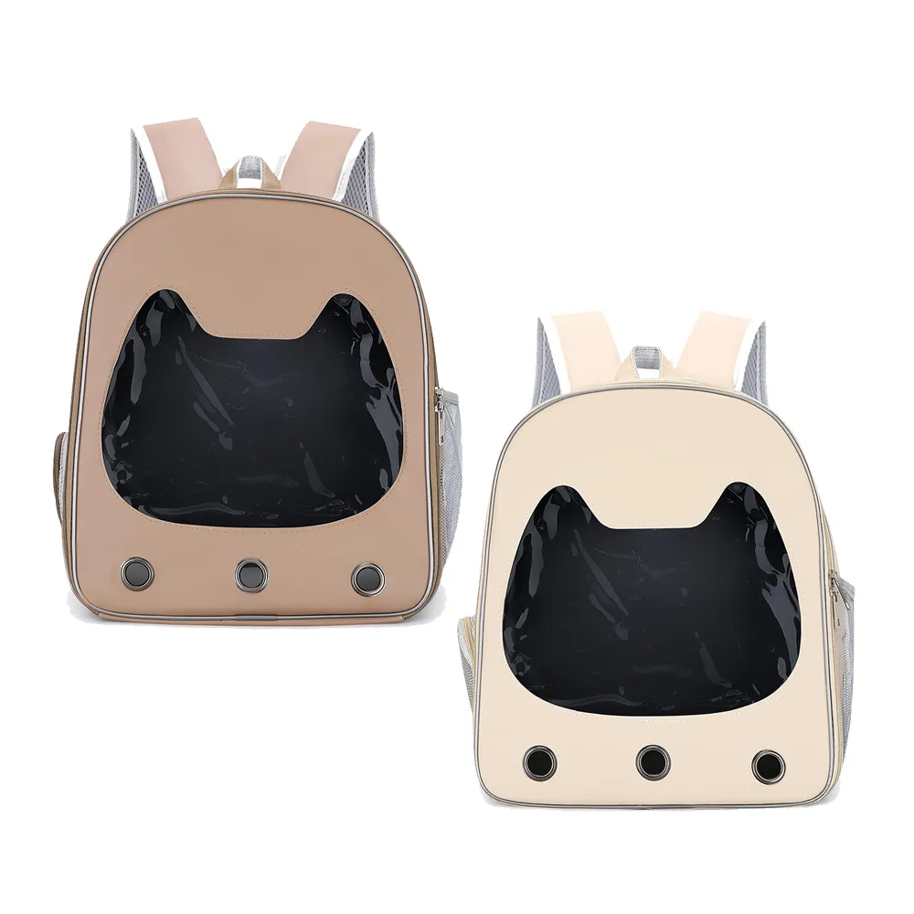 【Nil】舒適透氣寵物雙肩背包 手提透明寵物包 便攜單肩貓咪包(外出包 貓包 太空包)
