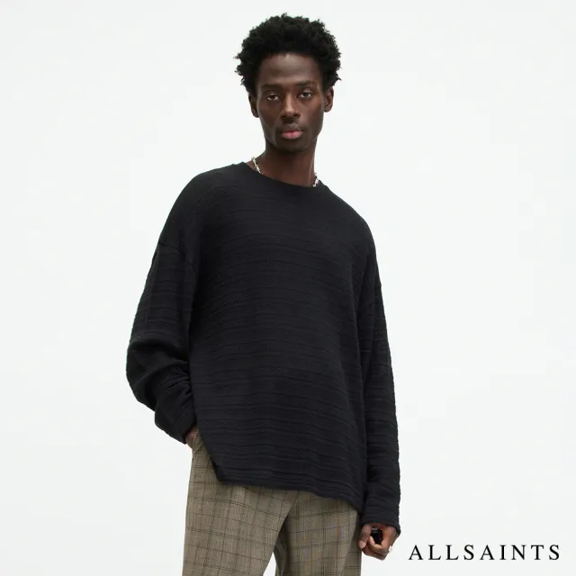 【ALLSAINTS】DRAX 純棉縫線紋理長袖T恤 MD521Z(常規版型)