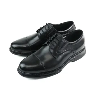 【CITY GOLF】經典休閒軟墊橫飾綁帶德比鞋 黑色(GF313008-BL)