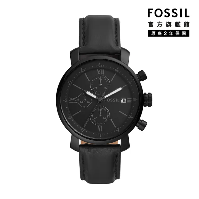 【FOSSIL 官方旗艦館】Rhett系列 文青三眼指針手錶 皮革錶帶 42MM(多色可選)