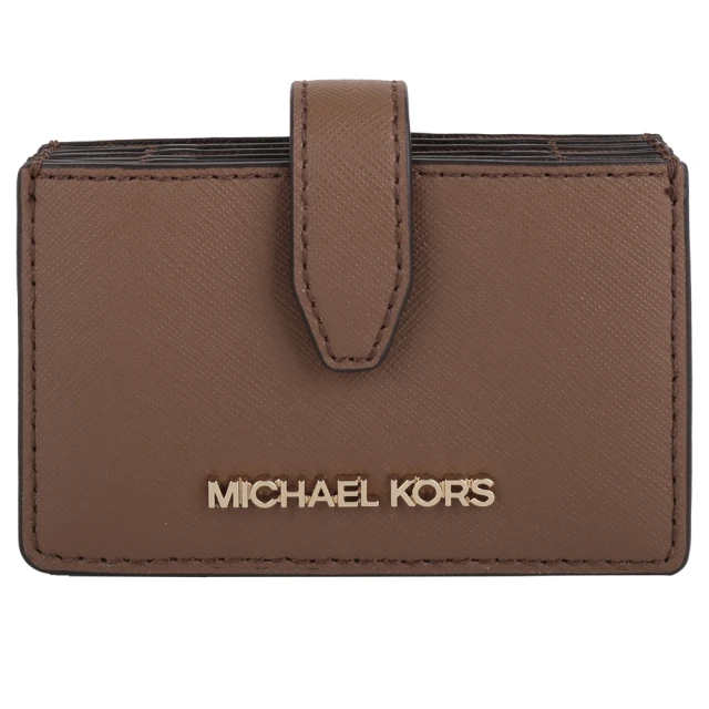 Michael Kors 金字MK 防刮PVC風琴式多卡名片夾(駝)