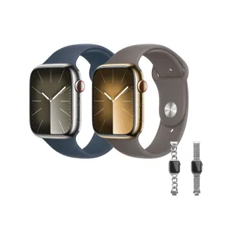 不鏽鋼錶帶組【Apple】Apple Watch S9 LTE 41mm(不鏽鋼錶殼搭配運動型錶帶)