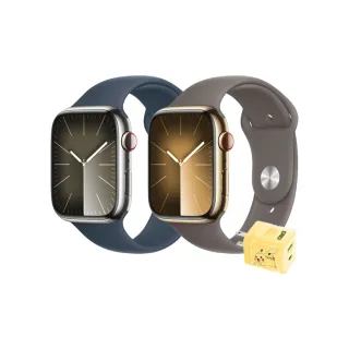 寶可夢充電組【Apple】Apple Watch S9 LTE 45mm(不鏽鋼錶殼搭配運動型錶帶)