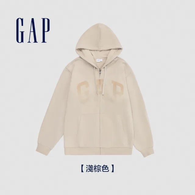【GAP】男裝 Logo連帽外套 碳素軟磨法式圈織系列-多色可選(885513)