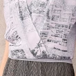 【ILEY 伊蕾】印花雪紡連袖拼接針織上衣(淺紫色；M-2L；1241515407)