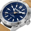 【Timberland】天柏嵐 HILLSBORO系列 拓荒者腕錶 皮帶-藍/小麥黃43mm(TDWGB0041402)