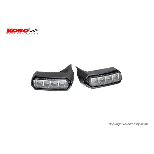 【KOSO】BWS R 125 前LED燈組(前方向燈 方向指示燈 車燈 / 燻黑殼 / 黃光)
