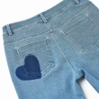 【OUWEY 歐薇】後愛心車線造型窄管牛仔褲(藍色；XS-L；3242328641)